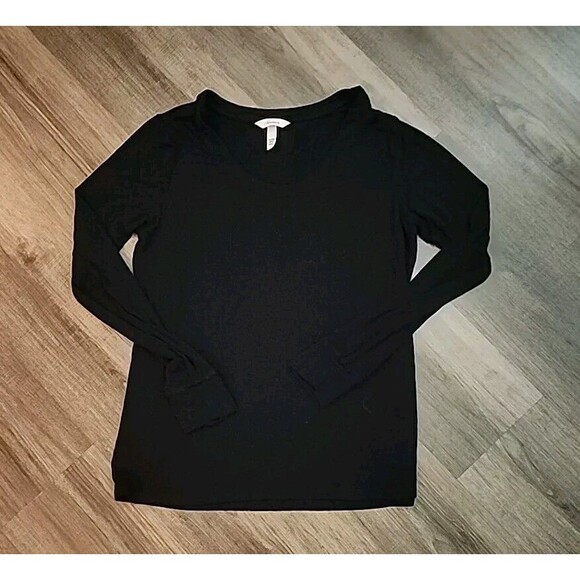 SOMA Black Small Tunic Top Long Sleeve Scoop Neck Soft Knit Lounge Wear Cozy - Picture 6 of 7